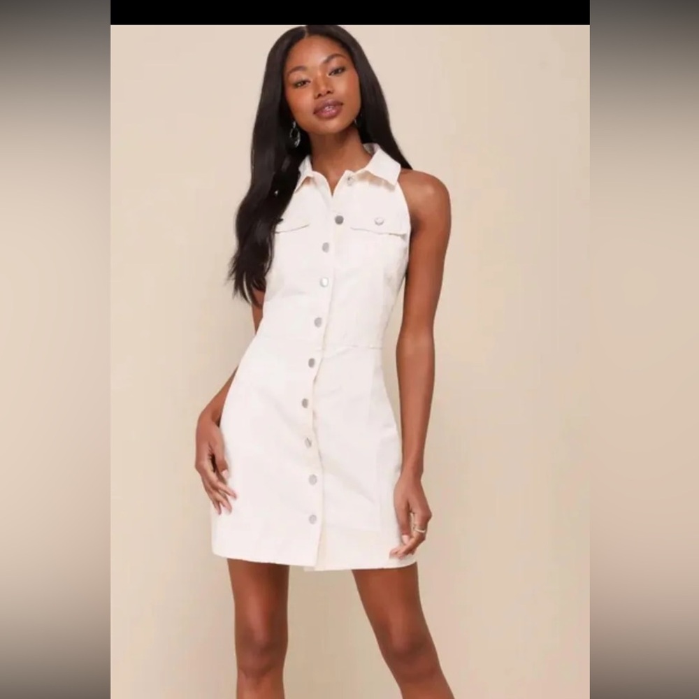Lulu’s Cream Denim Dress